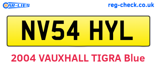 NV54HYL are the vehicle registration plates.