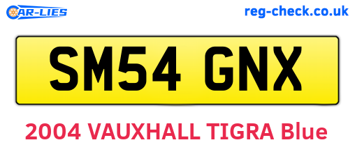SM54GNX are the vehicle registration plates.