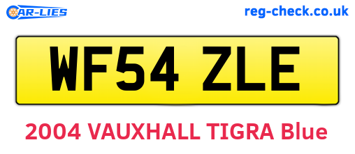 WF54ZLE are the vehicle registration plates.