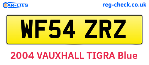 WF54ZRZ are the vehicle registration plates.