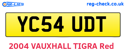 YC54UDT are the vehicle registration plates.
