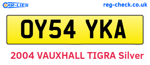 OY54YKA are the vehicle registration plates.