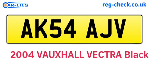 AK54AJV are the vehicle registration plates.