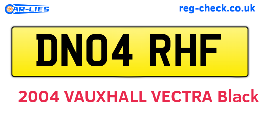 DN04RHF are the vehicle registration plates.