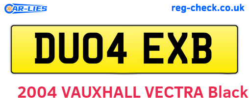 DU04EXB are the vehicle registration plates.