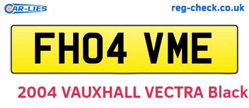 FH04VME are the vehicle registration plates.
