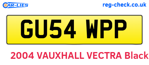 GU54WPP are the vehicle registration plates.