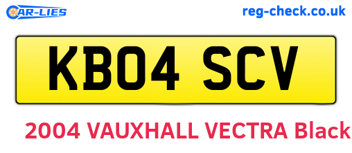 KB04SCV are the vehicle registration plates.