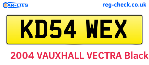 KD54WEX are the vehicle registration plates.