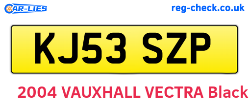 KJ53SZP are the vehicle registration plates.