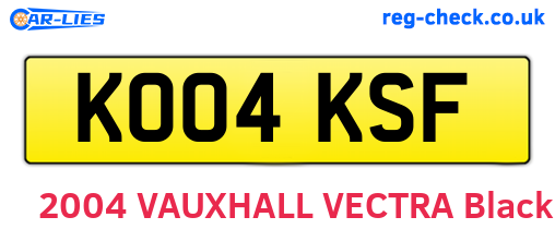 KO04KSF are the vehicle registration plates.