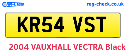 KR54VST are the vehicle registration plates.