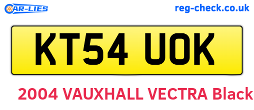 KT54UOK are the vehicle registration plates.