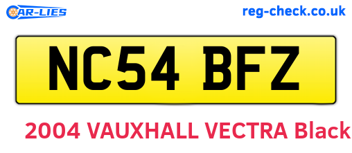 NC54BFZ are the vehicle registration plates.