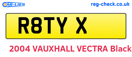 R8TYX are the vehicle registration plates.
