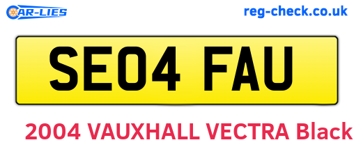 SE04FAU are the vehicle registration plates.