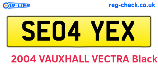 SE04YEX are the vehicle registration plates.
