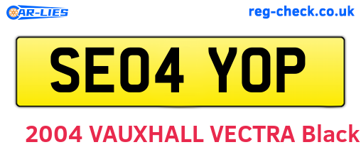 SE04YOP are the vehicle registration plates.