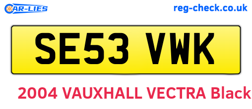 SE53VWK are the vehicle registration plates.