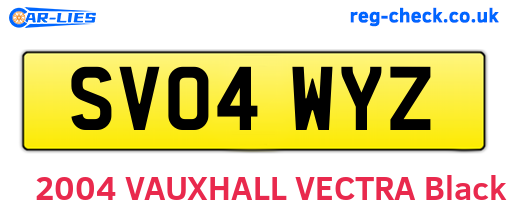 SV04WYZ are the vehicle registration plates.