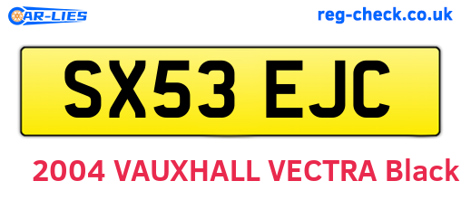 SX53EJC are the vehicle registration plates.