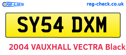 SY54DXM are the vehicle registration plates.