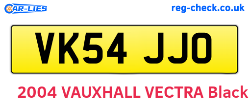 VK54JJO are the vehicle registration plates.