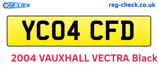 YC04CFD are the vehicle registration plates.