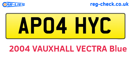 AP04HYC are the vehicle registration plates.
