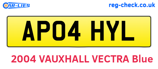 AP04HYL are the vehicle registration plates.