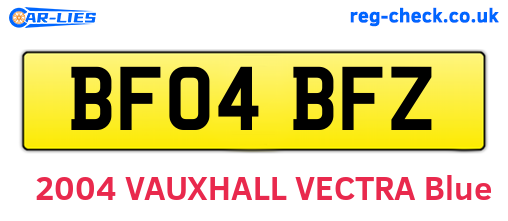 BF04BFZ are the vehicle registration plates.