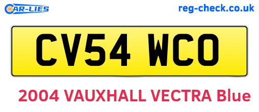CV54WCO are the vehicle registration plates.