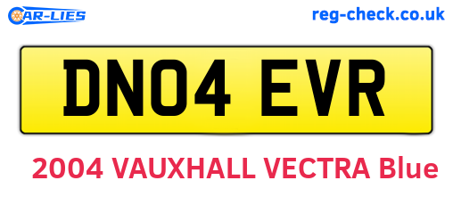 DN04EVR are the vehicle registration plates.