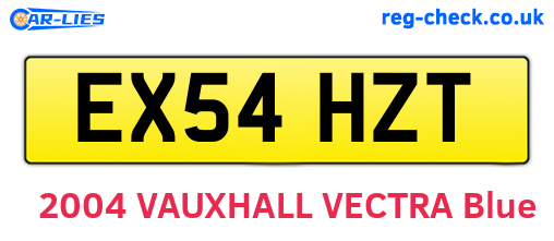 EX54HZT are the vehicle registration plates.