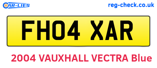 FH04XAR are the vehicle registration plates.