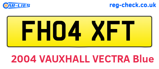 FH04XFT are the vehicle registration plates.