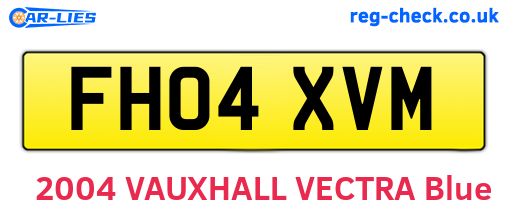 FH04XVM are the vehicle registration plates.