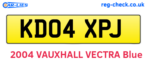 KD04XPJ are the vehicle registration plates.