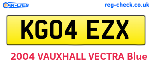 KG04EZX are the vehicle registration plates.