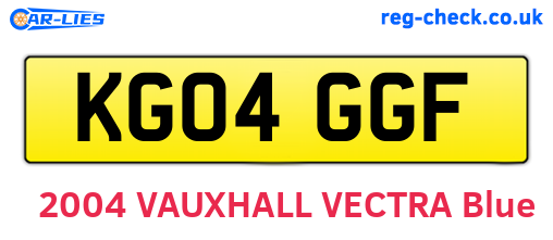 KG04GGF are the vehicle registration plates.