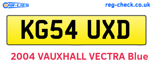 KG54UXD are the vehicle registration plates.