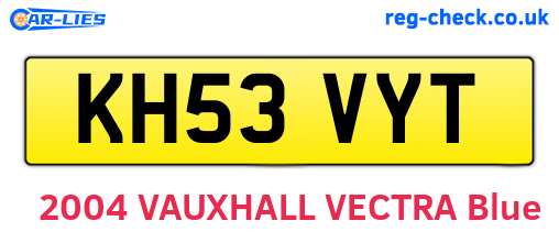 KH53VYT are the vehicle registration plates.