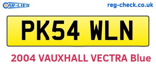 PK54WLN are the vehicle registration plates.