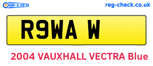 R9WAW are the vehicle registration plates.