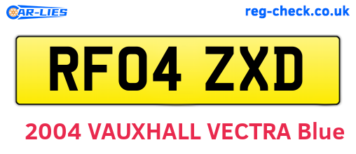 RF04ZXD are the vehicle registration plates.