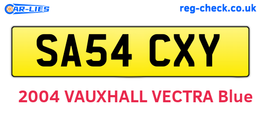SA54CXY are the vehicle registration plates.