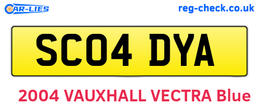 SC04DYA are the vehicle registration plates.