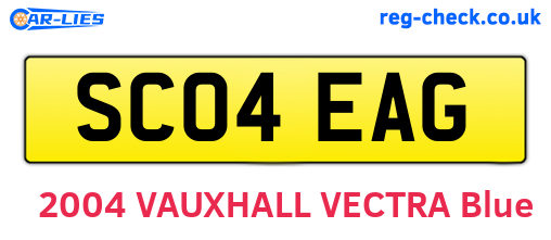 SC04EAG are the vehicle registration plates.