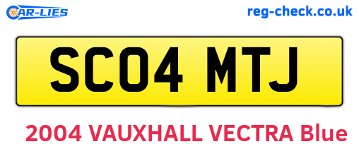 SC04MTJ are the vehicle registration plates.