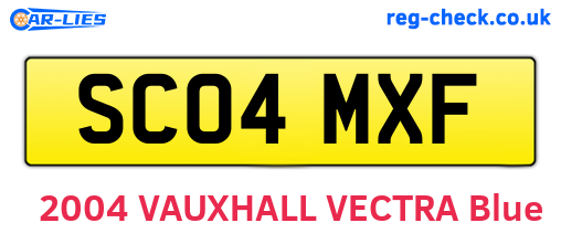SC04MXF are the vehicle registration plates.